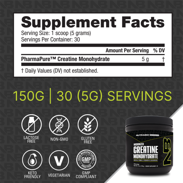 NUTRABIO | MONOHIDRATO DE CREATINA EN POLVO - Imagen 2