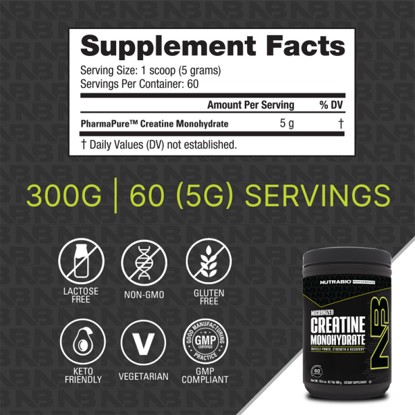 NUTRABIO | MONOHIDRATO DE CREATINA EN POLVO - Imagen 3