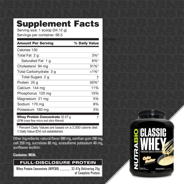 NUTRABIO | CLASSIC WHEY PROTEINA DE SUERO 5LBS - Imagen 4